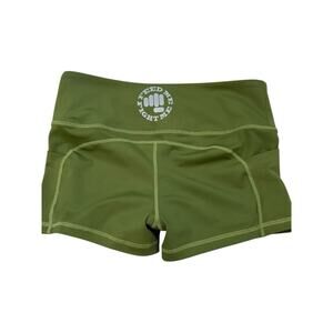 FEED ME FIGHT ME Compression Shorts Womens Small Athletic 3" Inseam Side Pockets